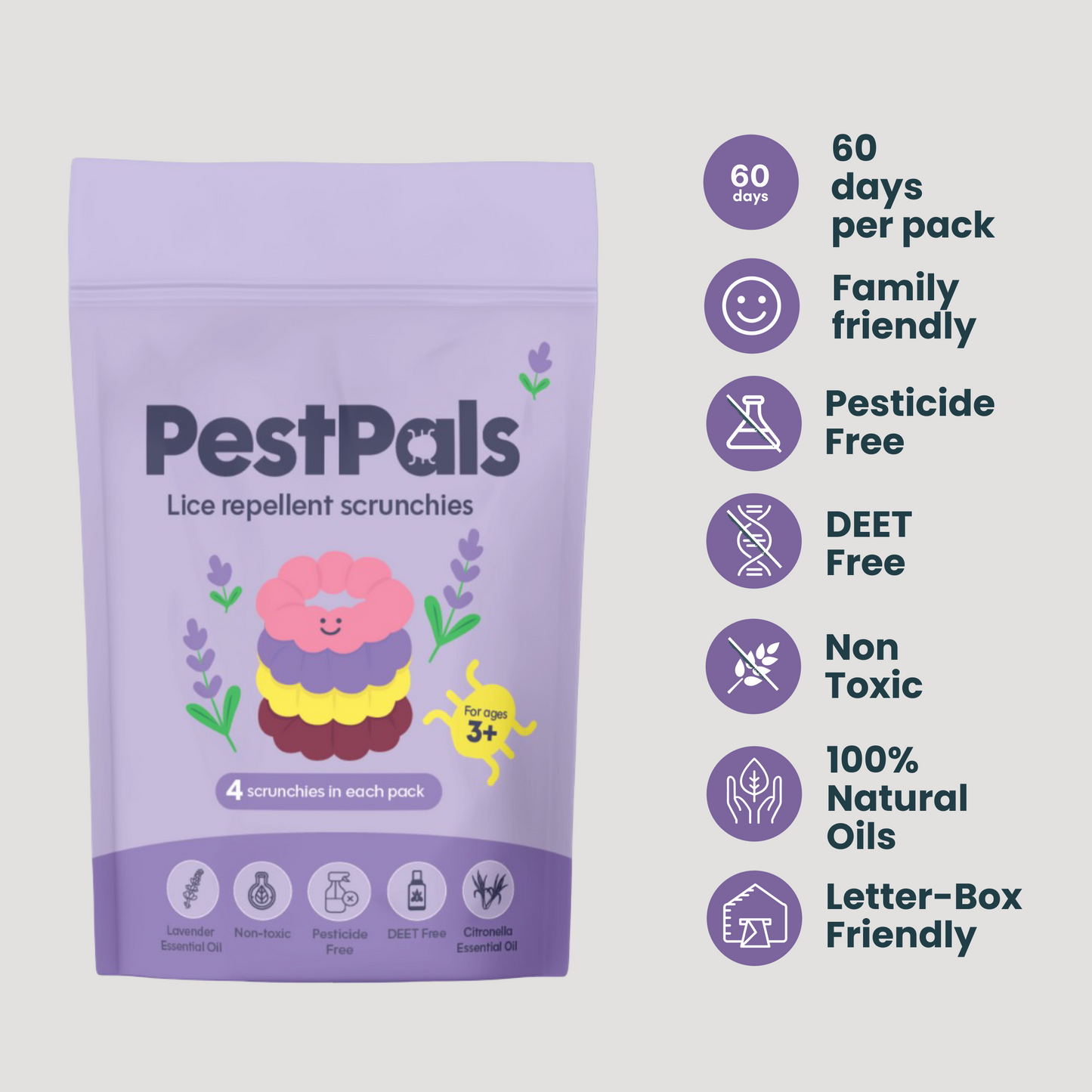 Lice Repellent Scrunchie 4-Pack